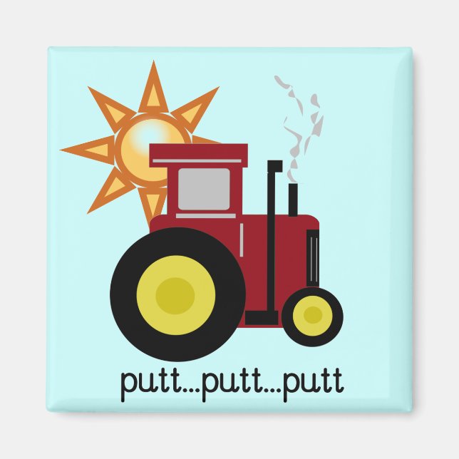 Rote Bauernhof-Traktor-T - Shirts und Geschenke Magnet (Vorne)