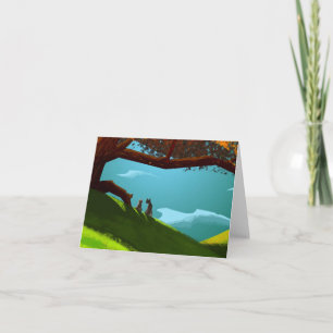 Rote Baum-Mitteilungskarten Karte