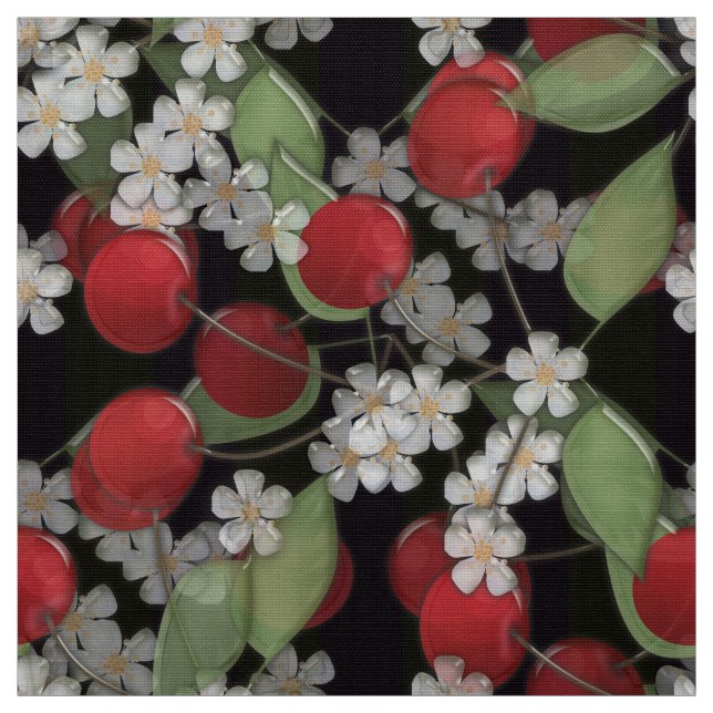 Rote Beeren, Kirschen Stoff (Muster)