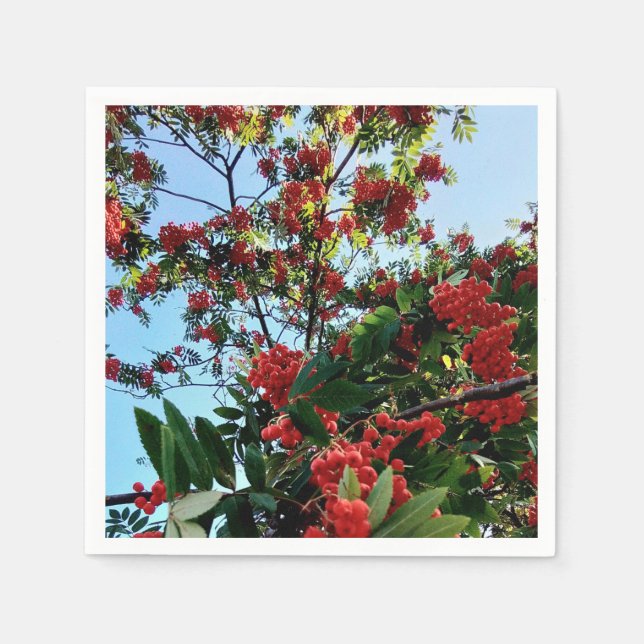 Rote Beeren Serviette (Vorderseite)