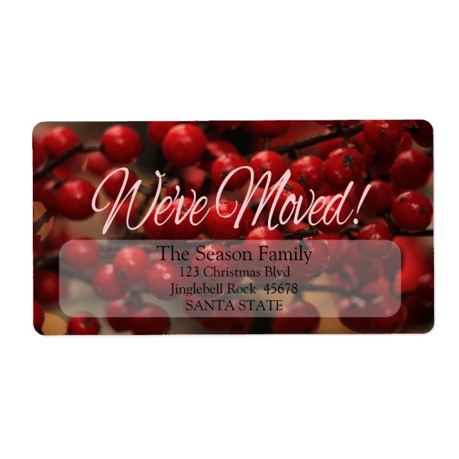 Rote Beeren wir haben Weihnachtslabel verschoben (Vorne)
