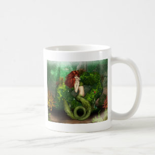 Rote behaarte Meerjungfrau-Kaffee-Tasse Kaffeetasse