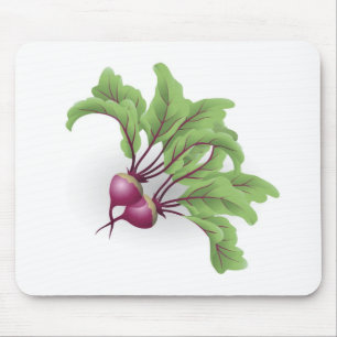 Rote-Bete-Wurzeln Illustration Mousepad