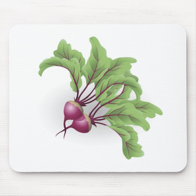 Rote-Bete-Wurzeln Illustration Mousepad (Vorne)