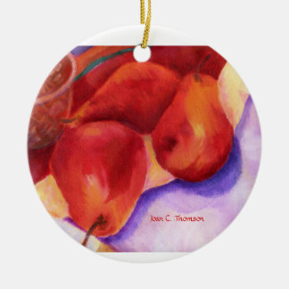 Rote Birnen-Verzierung Keramik Ornament