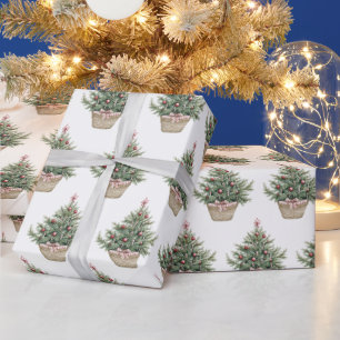 Rote Birnen Weihnachtsbäume Geschenkpapier