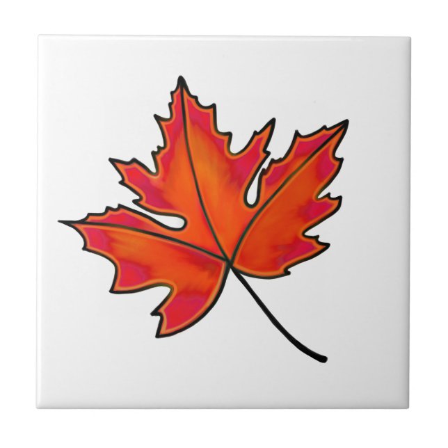 Rote Blätter, Ahorn-Blätter, Herbstfarben Fliese (Vorderseite)
