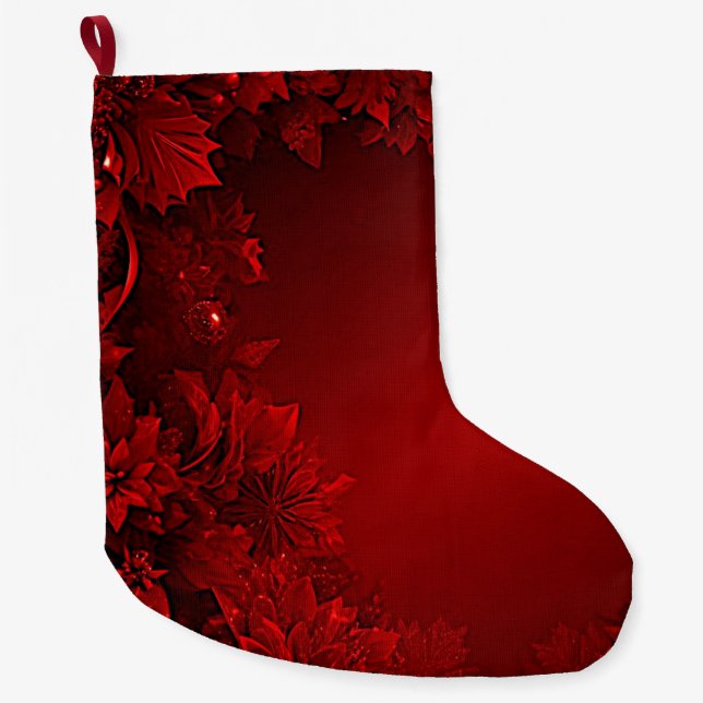 Rote Blätter Blumenstrauß Strumpf Großer Weihnachtsstrumpf (Vorderseite)