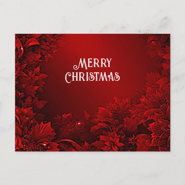 Rote Blätter Blumenurlaub Weihnachten Postkarte (Vorderseite)