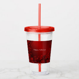 Rote Blätter Floral Holiday Acrylic Tumbler Acryltrinkbecher
