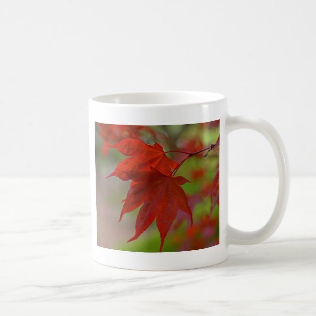 Rote Blätter Kaffeetasse (Rechts)