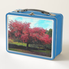 Rote Blätter Metall Brotdose