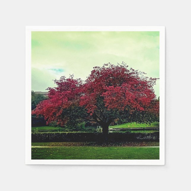 Rote Blätter Serviette (Vorderseite)