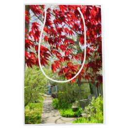 Rote Blätter und Walkway - Martha's Vineyard Mittlere Geschenktüte