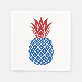 Rote Blaue Ananas Serviette