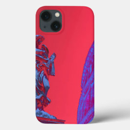 Rote, blaue digitale Kunst des Kolosseums und Stat Case-Mate iPhone Hülle