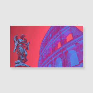 Rote, blaue digitale Kunst des Kolosseums und Stat Magnetkarte