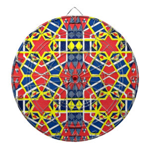 rote blaue gelbe abstrakte Dartscheibe