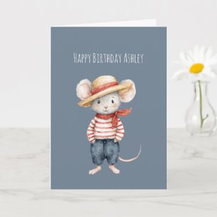 Rote Blaue Jeans Maus Geburtstag Karte