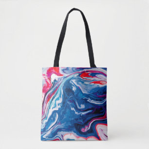 Rote blaue Marmortextur Tasche
