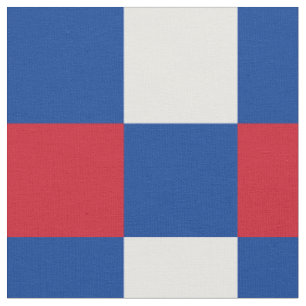Rote, blaue und weiße Schachbrettmuster Stoff