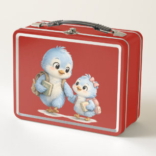 Rote Blaue Vogel-Geschwister Lunchbox