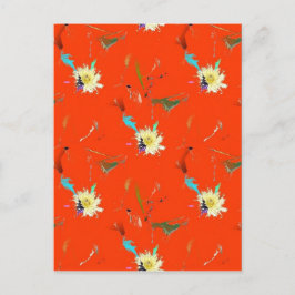 Rote Blume Abstrakt Postkarte