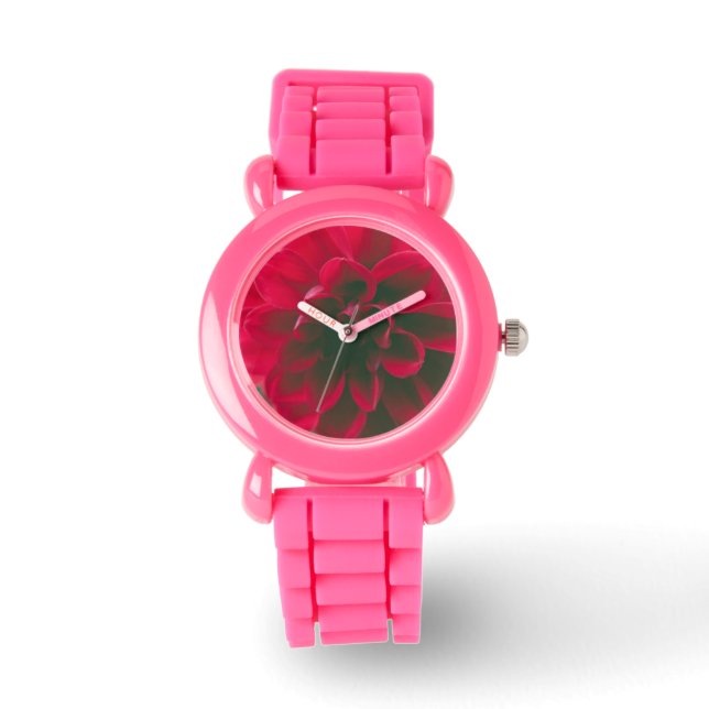 Rote Blume Armbanduhr (Vorderseite)