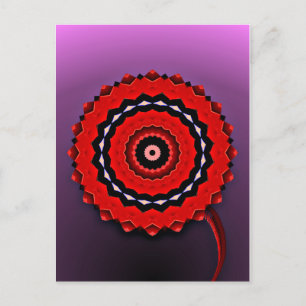 Rote Blume auf Lila Postkarte