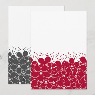 Rote Blume auf weißem Hintergrund Einladung