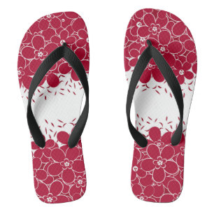 Rote Blume auf weißem Hintergrund Flip Flops