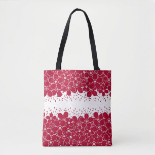 Rote Blume auf weißem Hintergrund Tasche