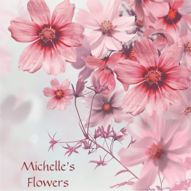 Rote Blume Aufkleber (Vorderseite)