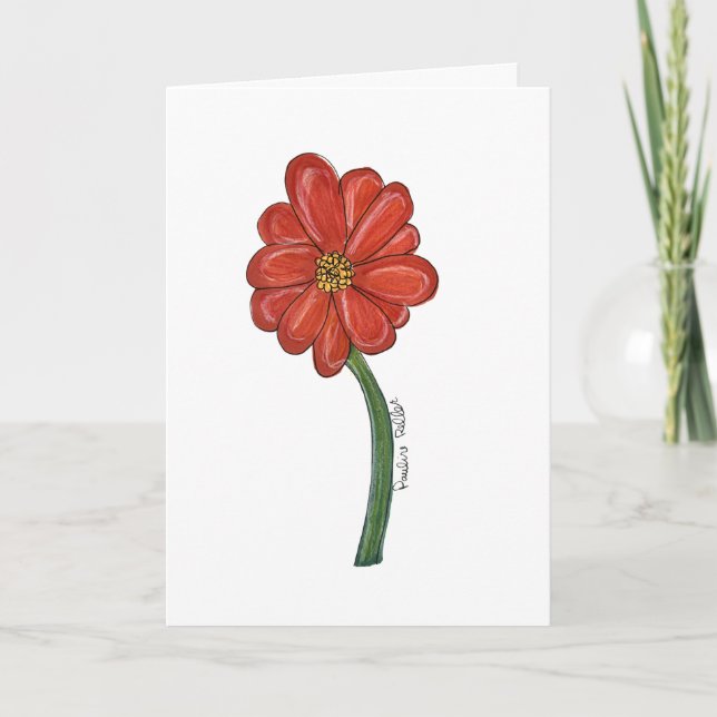 Rote Blume Blank Karte (Vorderseite)