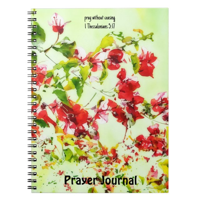 Rote Blume Blumengebet Zeitschrift Bibel Verse Notizblock (Vorderseite)