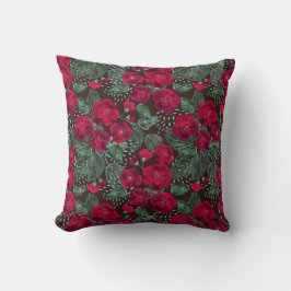 Rote Blume, Blumenmuster im Wasser. Kissen
