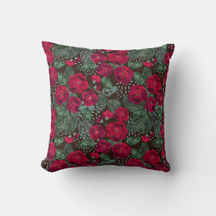 Rote Blume, Blumenmuster im Wasser. Kissen