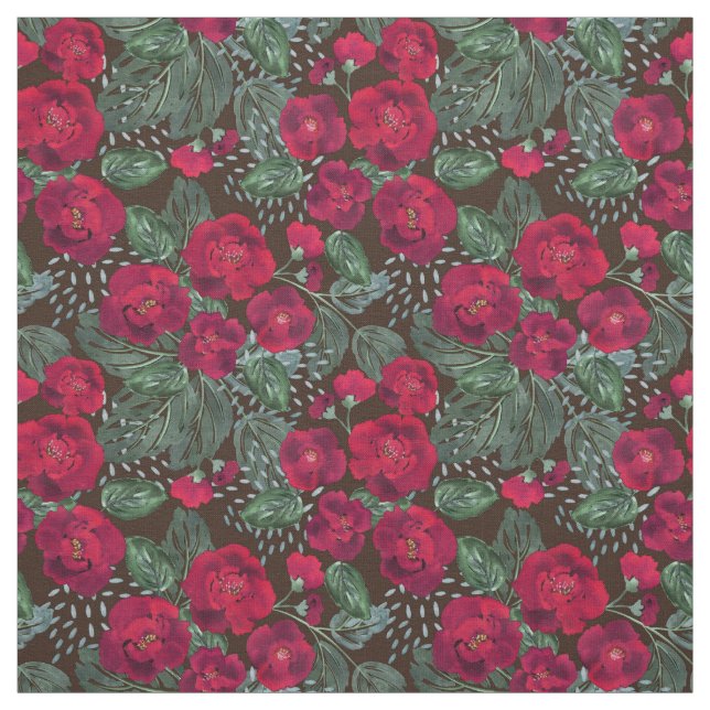 Rote Blume, Blumenmuster im Wasser. Stoff (Muster)