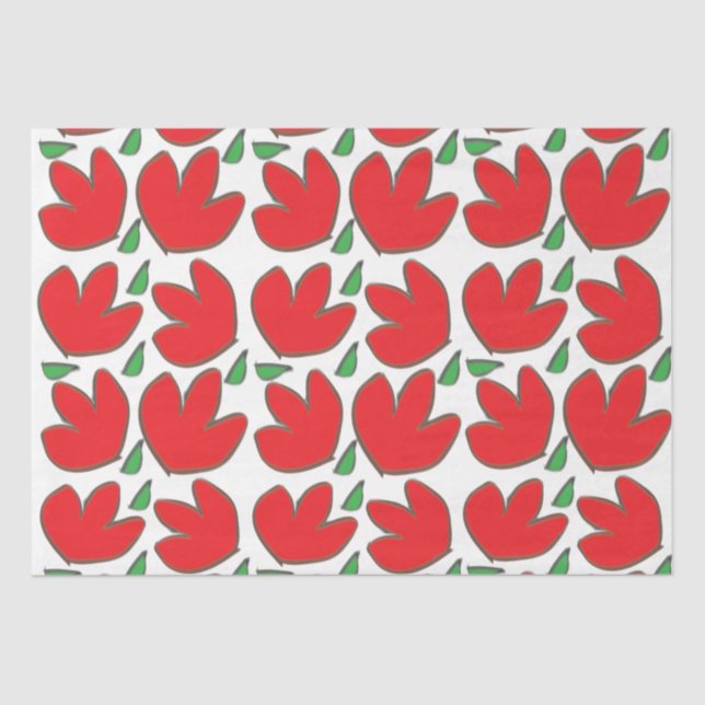 Rote Blume Blumenmuster Seidenpapier (Vorderseite)