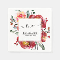 Rote Blume Bouquet mit Liebe-Typografie im wirbeln