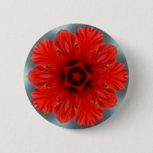 Rote Blume Button