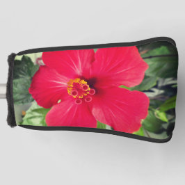 Rote Blume des Hibiskus Rosa-sinensis Golf Headcover