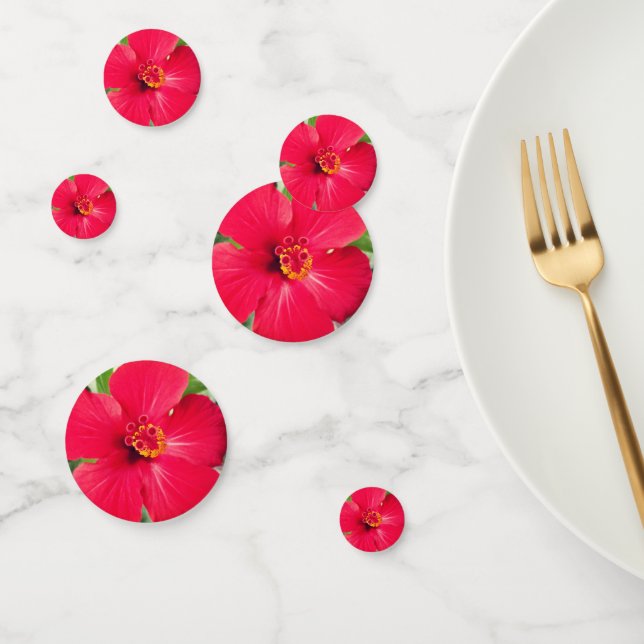Rote Blume des Hibiskus Rosa-sinensis Konfetti (Gruppe)