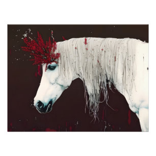 Rote Blume des Weißen Horns Fotodruck