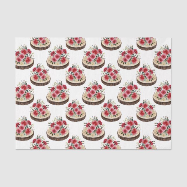 Rote Blume (Design 36 Red Series) Seidenpapier (Vorderseite)