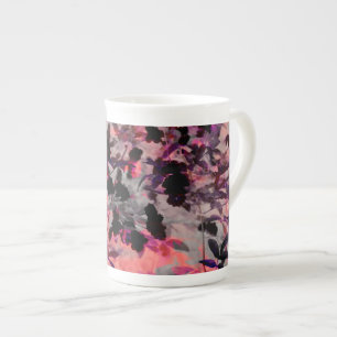 Rote Blume Design Grafikart Prozellantasse