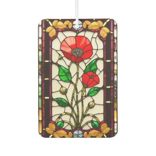 Rote Blume Elegante Kunst, Dichtung und Musik Autolufterfrischer (Vorderseite)