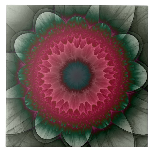 Rote Blume Fliese (Vorderseite)