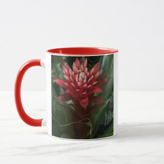 Rote Blume Foto Tasse (Links)