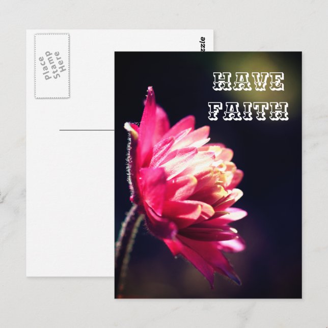 Rote Blume haben Vertrauen Inspiration Postkarte (Vorne/Hinten)